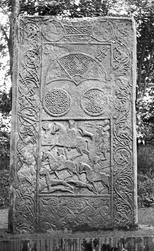 View of reverse of Hilton of Cadboll cross-slab.
Reproduced as frontispiece in J Anderson 1881, Scotland in Early Christian Times, second series.